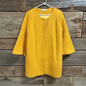 TMHL Anthropologie quilted bell sleeve lightweight jacket, M, dark mustard colo